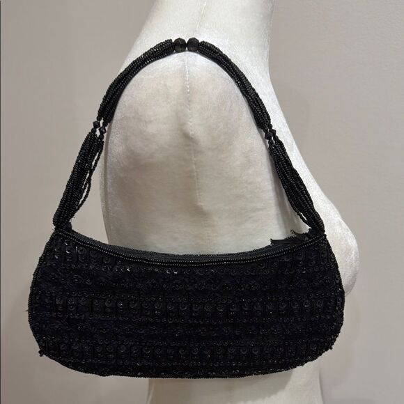 Preston & York Elegant Black Beaded Small Women's Bag - Picture 3 of 5
